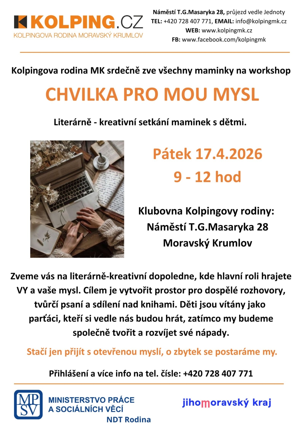 Chvilka pro mou mysl - Literárně-kreativní setkání maminek