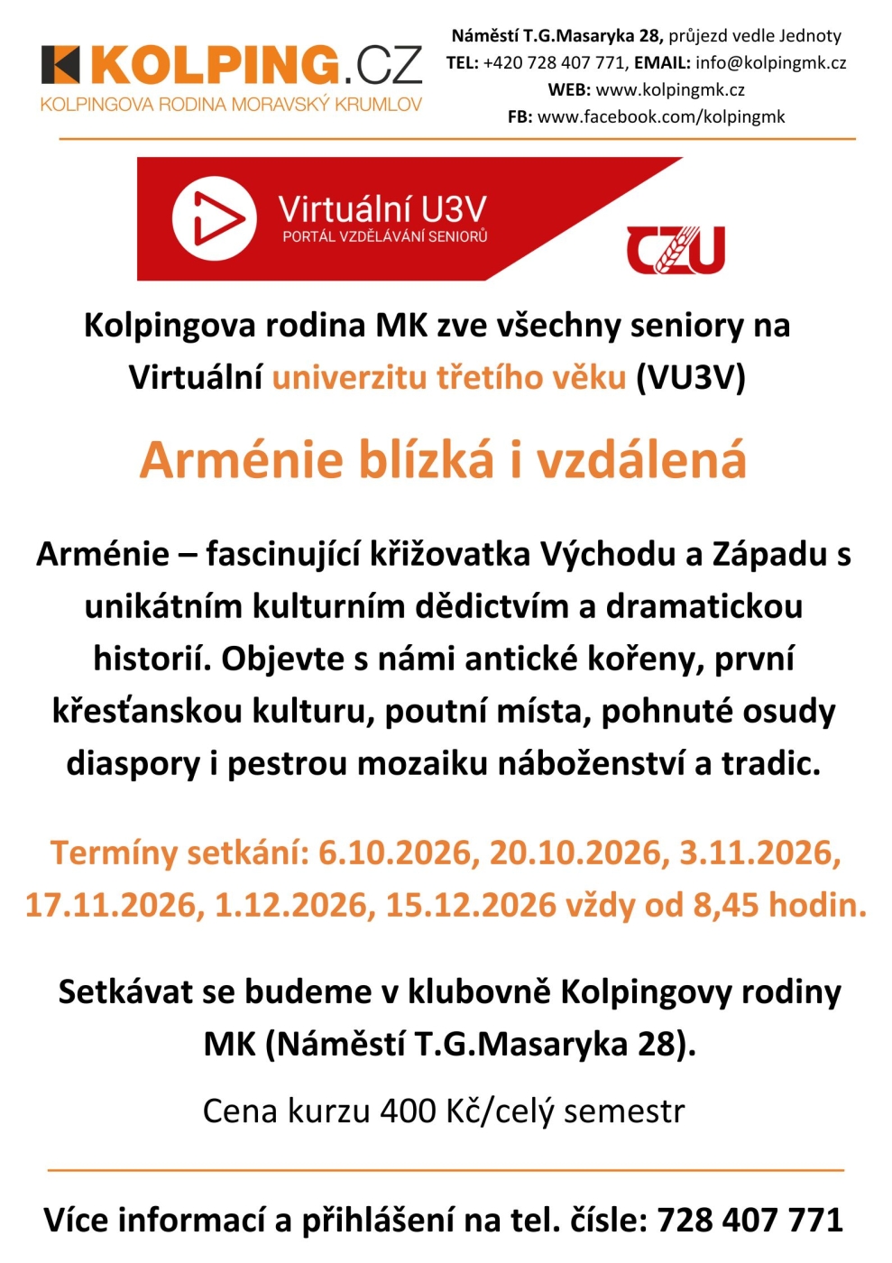 Virtuální univerzita 3.věku - Moravský Krumlov